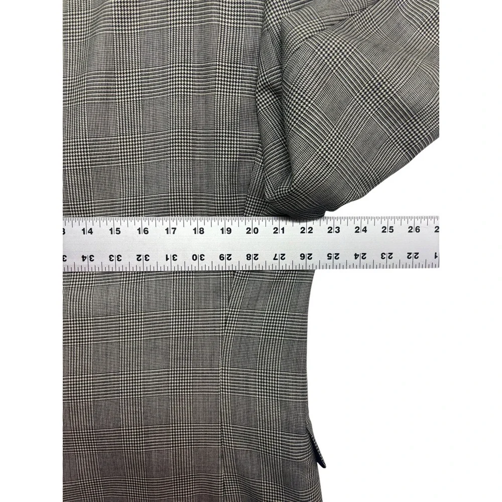 Nautica 42S Black White Glen Plaid Blazer Jacket Sport Suit Coat 100% Wool